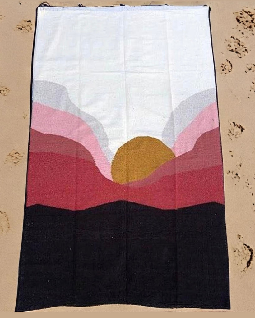 Heavy Mexican Blanket Thick Baja Blanket - Horizon